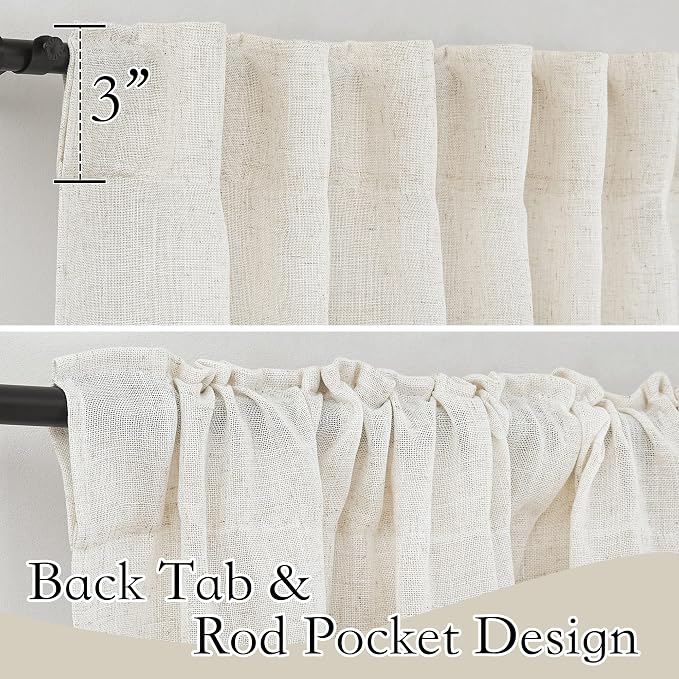RYB HOME Linen Semi Sheer Curtains - Image 2