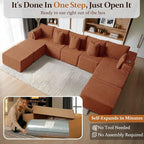 168" Cloud Sectional Couch, Comfort U Shaped Sofa - Image 3