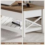 ChooChoo Farmhouse Lift Top Coffee Table, Converts to Dining Table - Image 5