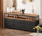 Huuger LED TV Stand for Bedroom, 55 Inch Fabric Dresser - Image 3