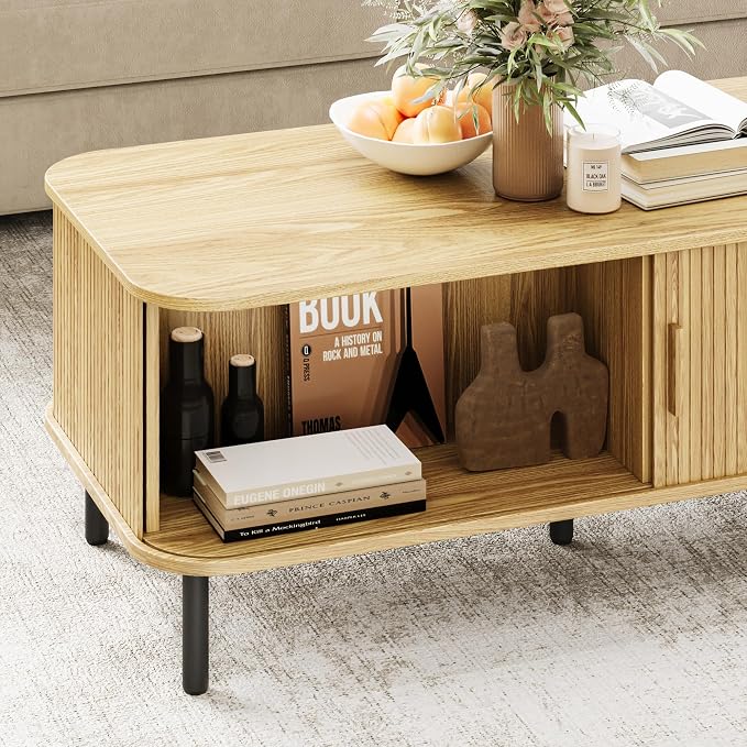 ONBRILL 47.2 Inch Mid Century Modern Coffee Table - Image 4