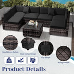 KIGOTY 14-Piece Patio Furniture Set, All-Weather PE Rattan Outdoor Sectional - Image 3