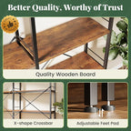 Huuger 6 Tier Bookshelf, L Shaped Corner Bookshelf - Image 7