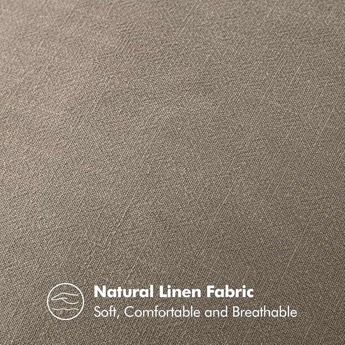 MIULEE Decorative Linen Pillow Covers 20x20 Inch Tan Taupe | Boho Farmhouse​ - Image 4