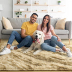 4x6 Khaki Fluffy Soft Area Rug Non-Slip - Image 4