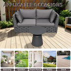 TWT 3-Piece Woven Rope Patio Furniture Set, 2 Outdoor Armchairs - Image 7