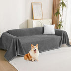 MYSKY HOME Loveseat Cover Charcoal Gray Couch Cover Sectional Couch Covers by MYSKYHOME