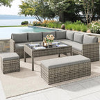 YITAHOME 9 Piece Patio Furniture Set, All-Weather Wicker Outdoor Sectional Sofa - Image 9