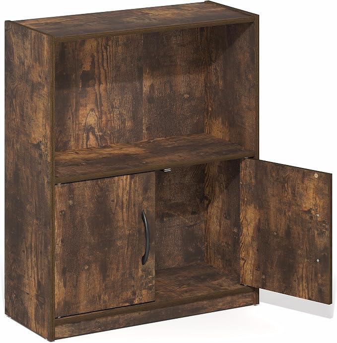 Furinno Gruen Book Shelf, 2-Tier Small Bookshelf, Bookcase - Image 8