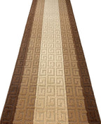 Custom Length Hallway Runner Rug, Slip Resistant, Meander Brown, 26 Inch X 2 - Image 3