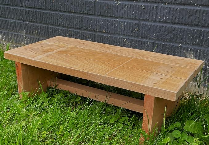 Classic Amish Reclaimed Wood Step Sitting Stool Footstool Deck Patio Door - Image 2