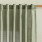 MYSKY HOME Sage Green Sheer Curtains 63 inch Length Semi Sheer Curtains - Image 3