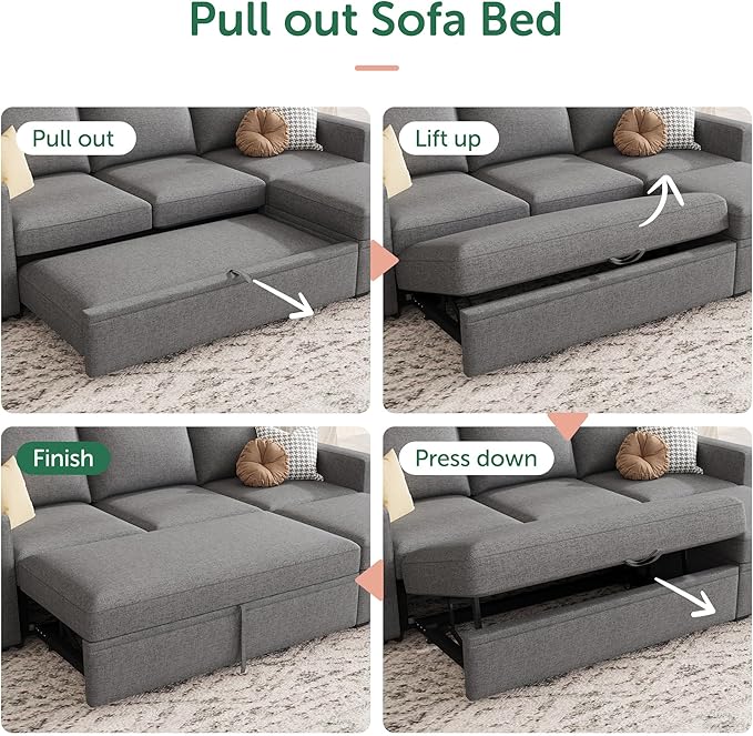 HONBAY Modular Sectional Sleeper Sofa - Image 7