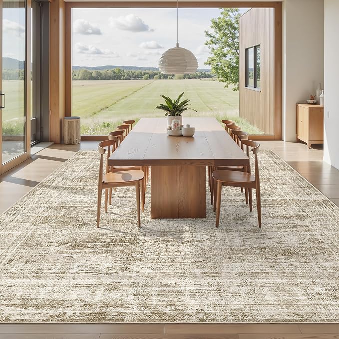 Soalmost Washable Area Rug 8x10 Large Soft Brown Rugs - Image 8