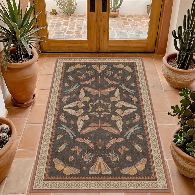 Boho Brown 3x5 Entryway Rugs Indoor - Image 3