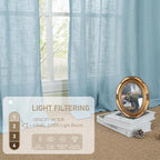 Stone Blue Linen Curtains 45 Inch Length - Image 4