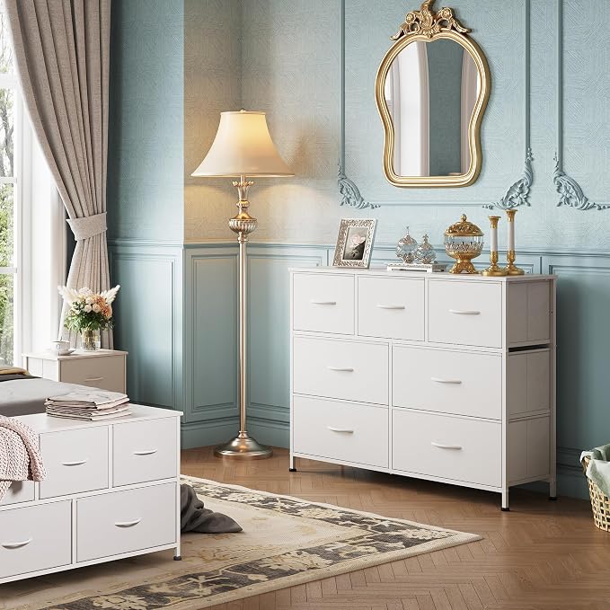 WLIVE 7 Drawer Dresser TV Stand, Dressers - Image 4