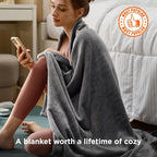 Bedsure GentleSoft Fleece Blanket Twin XL Grey - Image 2