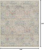 Vintage Washable Beige Blue 10x12 Rug - Image 2