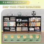 WLIVE 63''W Dresser for Bedroom, 75 inch TV, Wide Chest of Drawers - Image 5