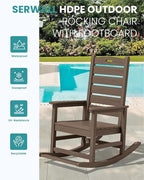 SERWALL Outdoor Rocking Chair, Oversized Rocking Chair - Image 4