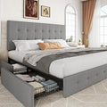 Allewie Upholstered King Size Platform Bed Frame by Allewie