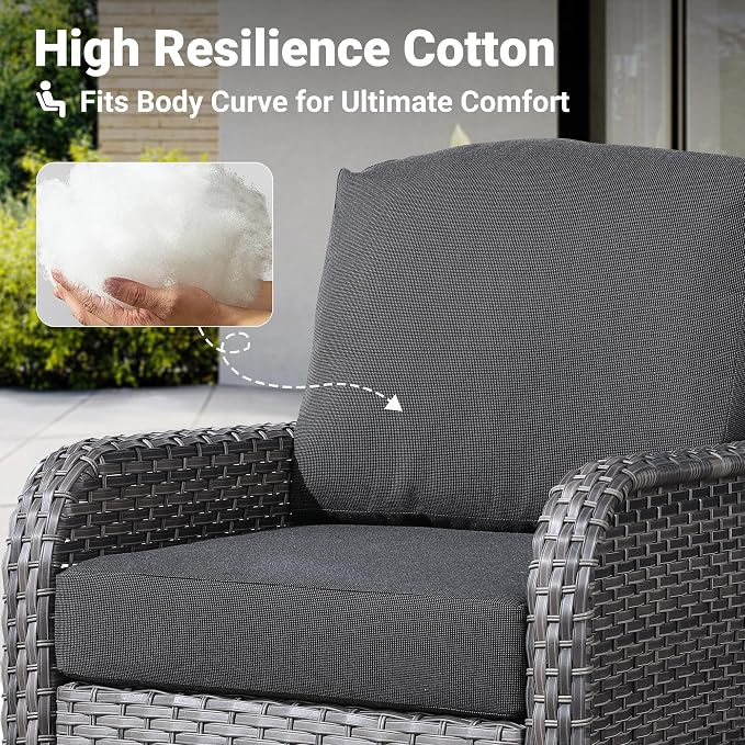 ovios 2-Piece Patio Furniture Set, Outdoor Wicker Sofa - Image 5