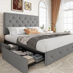Allewie Upholstered Queen Size Platform Bed Frame by Allewie