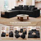 Living&Giving 101" U-Shaped Cloud Sectional Couch - Image 5