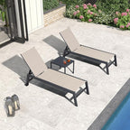 PURPLE LEAF Outdoor Patio Chaise Lounge Set of 2 Aluminum Lounge Chair - Image 9
