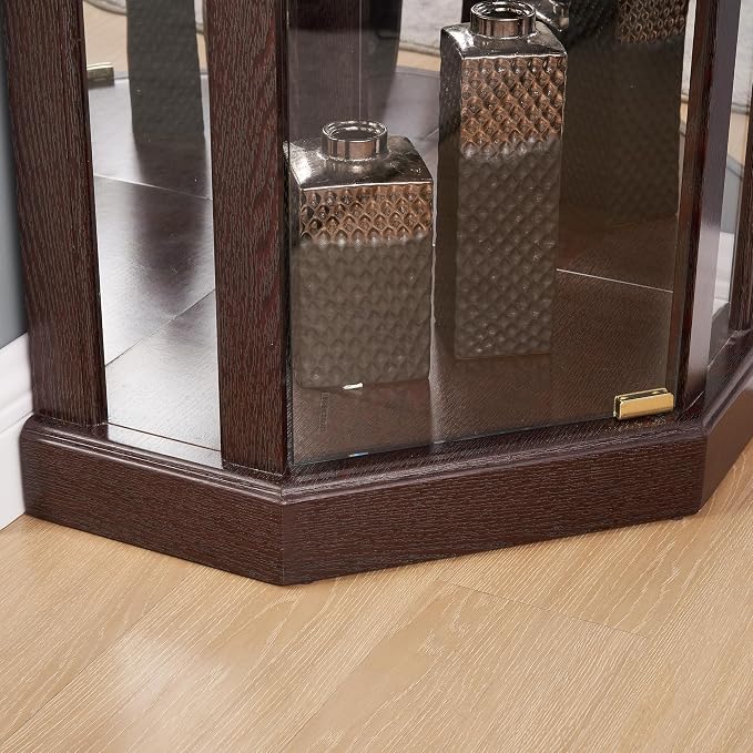 Corner Curio Cabinet, 150lbs Heavy Duty Glass Display Cabinet - Image 5