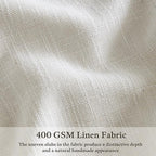 Pinch Pleated 90 Inch Off White Semi Sheer Neutral Linen Curtains 2 Panels | - Image 3