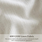 Beige White 98 Inch Pleated Linen Memory Trained Semi Sheer Curtains 50W | - Image 3