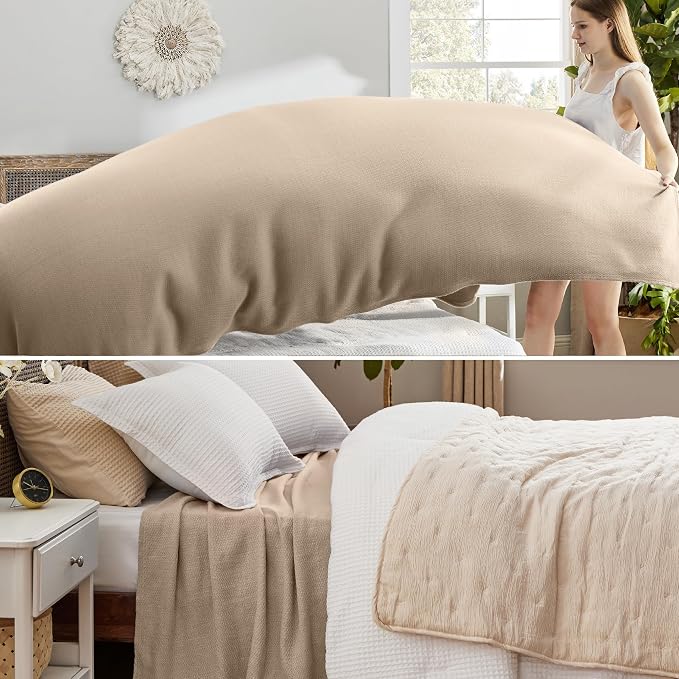 Bedsure GentleSoft 100% Cotton Blanket King Size - Image 4