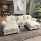 HERA'S HOUSE 124" Modular Sectional Sofa, Oversized U Shaped Couches by HERASHOUSE