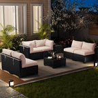 LOUVIXA 7 Piece Outdoor Patio Furniture Set, Outdoor Sectional Sofa, Wicker - Image 9