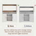 IRONCK 58" Farmhouse Coffee Bar Cabinet - Image 6