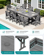 SERWALL 9 Piece Outdoor Dining Set - Image 3