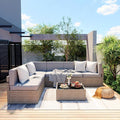 Pamapic 7-Piece Outdoor Sectional Furniture Set, All-Weather Wicker Patio Sofa by Pamapic