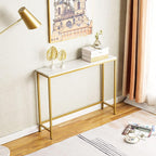 loglus Small Console Table for Entryway, Faux Marble MDF Sofa Table - Image 6
