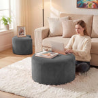 BSHOMGI Boneless Ottoman Nesting Coffee Table Set of 2, Corduroy Soft Foot Rest - Image 7