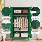71 "Metal Armoire Wardrobe Closet, Steel Clothing Storage Cabinet - Image 5