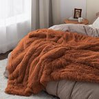 Bedsure GentleSoft Fluffy Burnt Orange King Size Blanket - Image 3