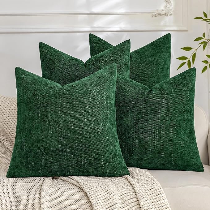 Set of 4 Soft Textured Decorative Throw Pillow Covers 20x20 Inch Cozy Farmhouse by Cozoomy