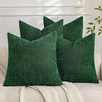 Set of 4 Soft Textured Decorative Throw Pillow Covers 24x24 Inch Cozy Farmhouse by Cozoomy