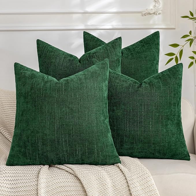 Set of 4 Soft Textured Decorative Throw Pillow Covers 22x22 Inch Cozy Farmhouse by Cozoomy