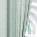 MYSKY HOME Semi Sheer Curtains for Bedroom, Kitchen Curtain Panels Cotton - Image 4