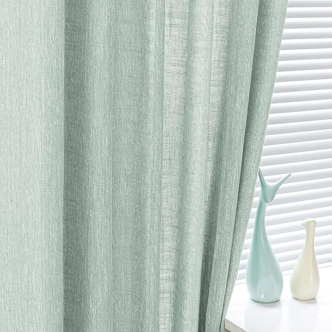 MYSKY HOME Semi Sheer Curtains for Bedroom, Kitchen Curtain Panels Cotton - Image 4