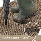 BEQHAUSE Dirt Trapper Door Mat 24" x 36", Non-Slip Washable Doormats, Low - Image 3