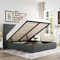 Allewie Queen Size Lift Up Storage Bed, Modern Wingback Headboard, Hydraulic by Allewie